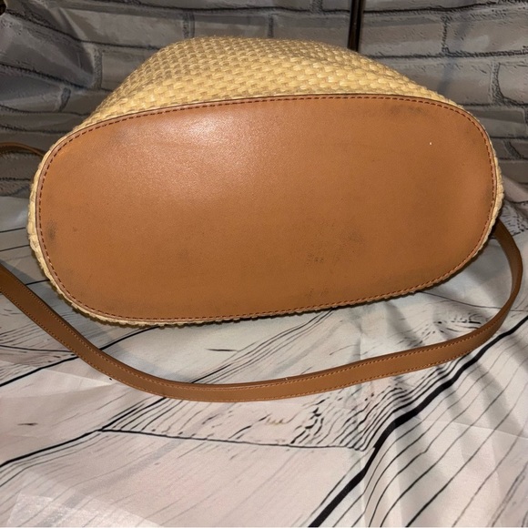 Vintage Fossil Women's 75082 Shoulder Bag Tan Woven Handbag - Picture 5 of 12